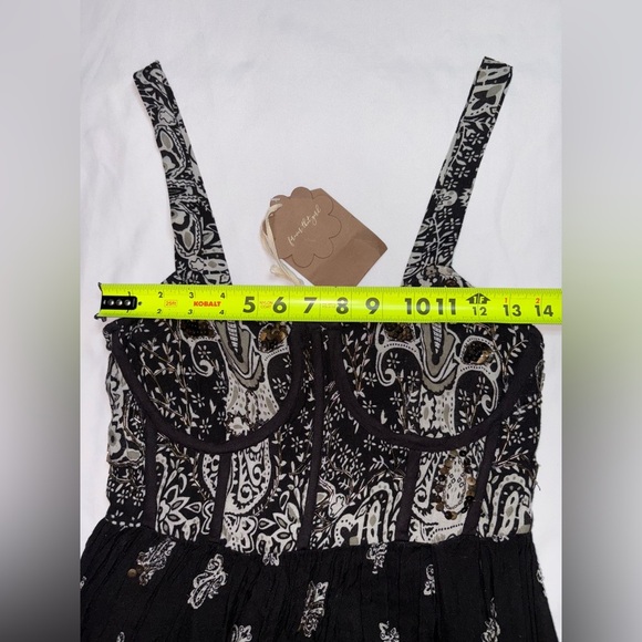 Anthropologie Forever That Girl NWT Size XS Black Beaded Bustier Maxi Drsss - Picture 4 of 10